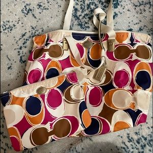 Coach travel bag with snap in pouch